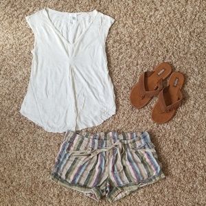 Full Tilt Oatmeal Burnout Tee Hippie/Boho Style